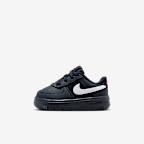 Nike Force 1 Low Baby/Toddler Shoes - Dark Obsidian/Black/University Red/White