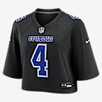Dak Prescott Dallas Cowboys Women's Nike NFL Cropped Tundra Game Jersey - Black