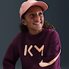 Kylian Mbappé Club Fleece Nike Soccer túlméretezett, kerek nyakkivágású pulóver nagyobb gyerekeknek (lányoknak)