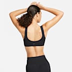 Bra deportivo con cuello en U con forro delgado de baja sujeción para mujer Nike Alate All U