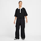 ナイキ スポーツウェア ウィメンズ オーバーサイズド ショートスリーブ ポロ トップ