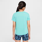 Nike One Fitted 大童 (女童) Dri-FIT 短袖上衣