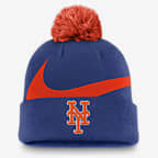 New York Mets Peak Men's Nike MLB Cuffed Pom Beanie - Royal