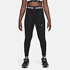 Leggings Dri-FIT para niña (talla amplia) Nike Pro Leak Protection: Period - Negro/Blanco