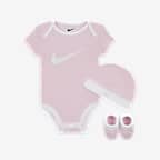Nike Baby (6-12M) Bodysuit, Hat and Booties Box Set