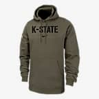 Sudadera con gorro para hombre Nike College Club Fleece Kansas State - Oliva medio