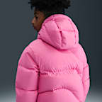 Chamarra acolchada holgada Nike Sportswear Therma-FIT para niños talla grande Swoosh