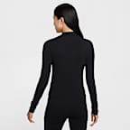 ナイキ スポーツウェア チル ニット ウィメンズ スリム ロングスリーブ モックネック Tシャツ