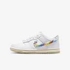 Nike Dunk Low SE Older Kids' Shoes - White/Terra Blush/Light Silver/Multi-Colour