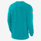 Playera de manga larga Nike Dri-FIT para hombre Miami Dolphins Sideline Player Team Issue