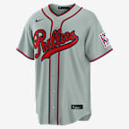 Trea Turner Philadelphia Phillies 2026 MLB at Field of Dreams Men's Nike MLB Stadium Jersey - Grey