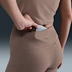 Shorts de ciclismo de tiro alto de 20 cm con bolsillos para mujer Nike One