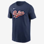 Kyle Schwarber Philadelphia Phillies 2026 MLB at Field of Dreams Men's Nike MLB T-Shirt - Navy