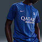 Playera de manga corta de fútbol Nike Dri-FIT para antes del partido para hombre Paris Saint-Germain Academy Pro Home