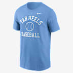 Playera universitaria Nike para hombre North Carolina Tar Heels Baseball Arch - Azul claro