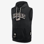 Philadelphia Eagles Sideline Men's Nike Dri-FIT NFL Sleeveless Pullover Hoodie - Black