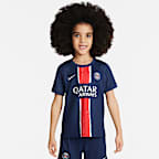 Tredelat fotbollsställ Paris Saint-Germain 2024/25 Stadium (hemmaställ) Nike Replica för barn