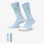 Nike Everyday Plus Cushioned Winter Wonderland Crew Socks (2 Pairs) - Multi-Color