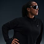 Nike Swift Dri-FIT UV løpeoverdel med kvart glidelås til dame (Plus Size)