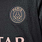 Paris Saint-Germain Strike (tredjedrakt) Jordan Dri-FIT kortermet strikket fotballoverdel til store barn 