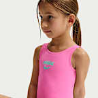 Traje de baño de una pieza con diseño de espalda en U para niña talla pequeña Nike Swim