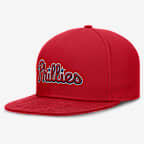 Gorra Nike Dri-FIT de la MLB ajustada para hombre Philadelphia Phillies True - Rojo