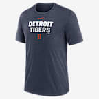 Detroit Tigers Stacked Men's Nike MLB T-Shirt - Navy Heather