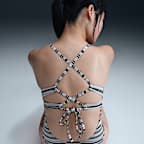 Traje de baño de una pieza con cordones para mujer Nike Swim