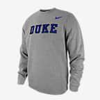 Duke Club Fleece Men's Nike College Crew-Neck Sweatshirt - Carbon Heather