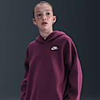 Sudadera con gorro sin cierre oversized para niños talla grande Nike Sportswear Club Fleece
