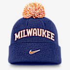 Milwaukee Brewers Peak Men's Nike MLB Cuffed Pom Beanie