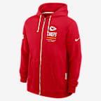 Kansas City Chiefs Sideline Standard Issue Men's Nike Dri-FIT NFL Full-Zip Hoodie - Red