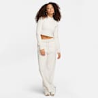 Nike Sportswear Phoenix Plush Women's Slim Mock-Neck Long-Sleeve Cropped Cozy Fleece Top