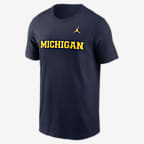 Michigan Wolverines Primetime Wordmark Men's Nike College T-Shirt - Navy