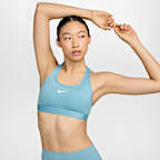 สปอร์ตบราผู้หญิงเสริมฟองน้ำ Nike Swoosh Medium Support