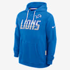 Detroit Lions Sideline Standard Issue Men's Nike Dri-FIT NFL Pullover Hoodie - Blue