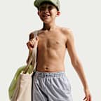 나이키 스윔 브레이커 주니어(남아) 리플 텍스처 7인치 브리프 라인드 발리 쇼츠