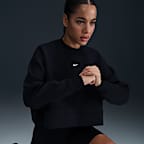 Playera Dri-FIT cropped oversized de cuello redondo para mujer Nike Prima