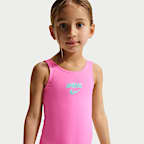 Traje de baño de una pieza con diseño de espalda en U para niña talla pequeña Nike Swim