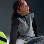 Långärmad fotbollsträningströja Nike Academy Dri-FIT med kvartslång dragkedja för ungdom