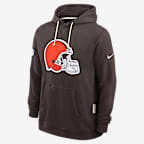 Cleveland Browns Initial Home Sideline Men's Nike Dri-FIT NFL Pullover Hoodie - Brown
