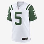 Jersey de fútbol americano Nike de la NFL Game para hombre Garrett Wilson New York Jets - Blanco