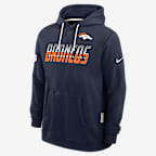 Denver Broncos Sideline Standard Issue Men's Nike Dri-FIT NFL Pullover Hoodie - Navy