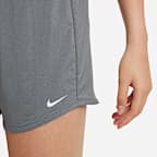 Shorts de entrenamiento de tejido Woven Dri-FIT de tiro alto para niña talla grande Nike One