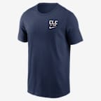 Playera Nike de la MLB para hombre Cleveland Guardians City Connect 2-Hit - Azul marino