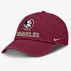 Gorra universitaria Nike ajustable para hombre Florida State On-Field Club Gameday - Granate