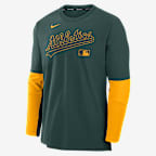 Athletics Authentic Collection Player Men's Nike Dri-FIT MLB Pullover Sweatshirt
