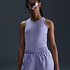 Shorts de correr Dri-FIT de tiro medio con forro de ropa interior para mujer Nike Tempo