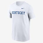 Kentucky Wildcats Primetime Wordmark Playera universitaria Nike para hombre - Blanco