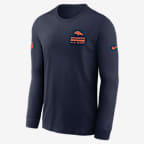Playera de manga larga Nike Dri-FIT de la NFL para hombre Denver Broncos Sideline Team Issue